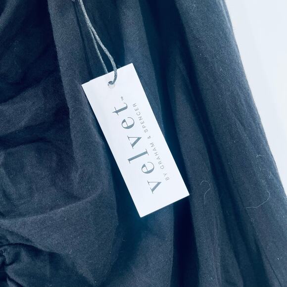 VELVET BY GRAHAM & SPENCER Aubrey Tank Top Size 1X Ruched Black NWT Plus Size - Picture 5 of 11